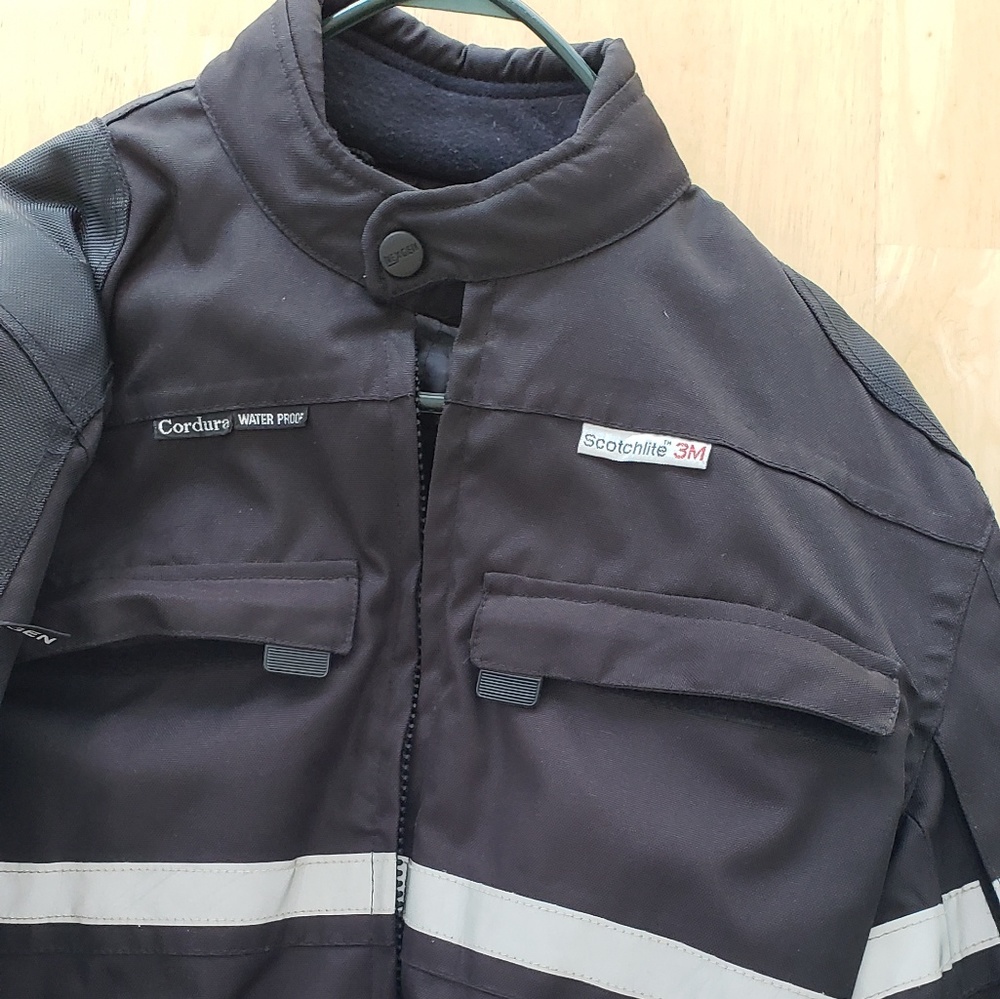 Black mens or womens motorcycle jacket